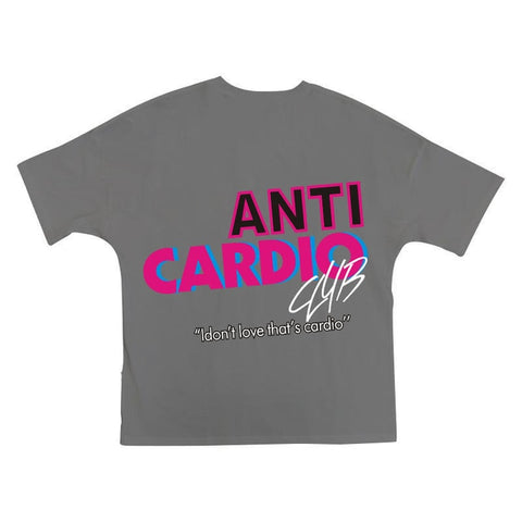 ANTI CARDIO Casual Oversized short sleeves cotton t shirt Gym Fitness Male Training Workout Cotton Tees Top New Fashion Clothes