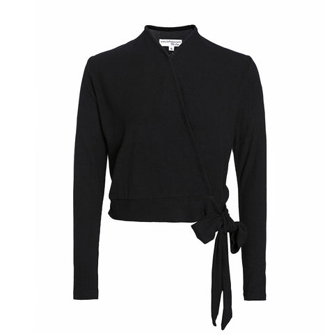 AP Wrap Tee 2023 Spring Summer Women Wrap T-shirt Ribbed Tie Long Sleeve Top High Quality 5 Colors, #1100
