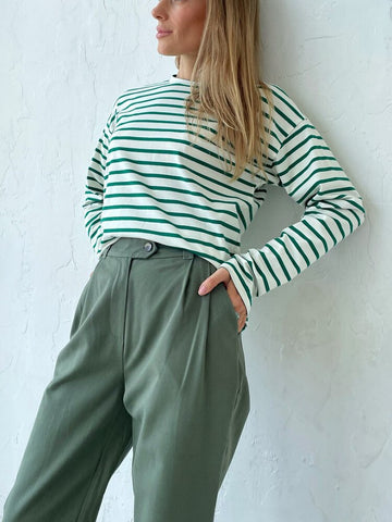 Bornladies Summer Short Sleeve Striped T-Shirts Women Knitted Basic Casual Tops Female Cozy Loose Cotton Tee 2023 Harajuku Shirt