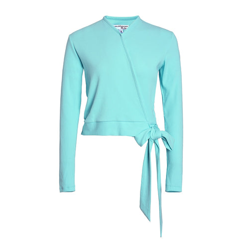 AP Wrap Tee 2023 Spring Summer Women Wrap T-shirt Ribbed Tie Long Sleeve Top High Quality 5 Colors, #1100