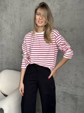 Bornladies Summer Short Sleeve Striped T-Shirts Women Knitted Basic Casual Tops Female Cozy Loose Cotton Tee 2023 Harajuku Shirt