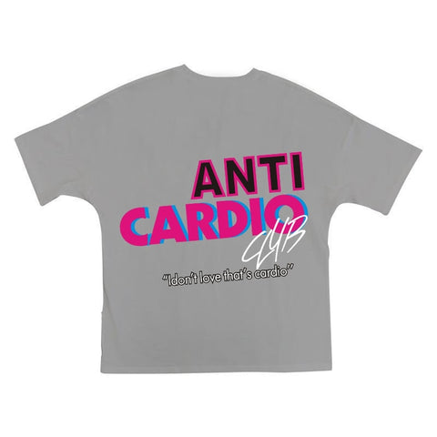 ANTI CARDIO Casual Oversized short sleeves cotton t shirt Gym Fitness Male Training Workout Cotton Tees Top New Fashion Clothes