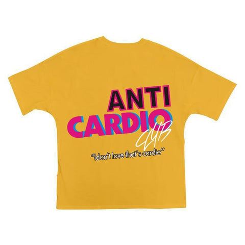 ANTI CARDIO Casual Oversized short sleeves cotton t shirt Gym Fitness Male Training Workout Cotton Tees Top New Fashion Clothes