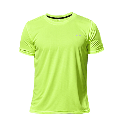 High Quality Polyester Men Running T Shirt Quick Dry Fitness Shirt Training Exercise Clothes Gym Sport Shirt Tops Lightweight