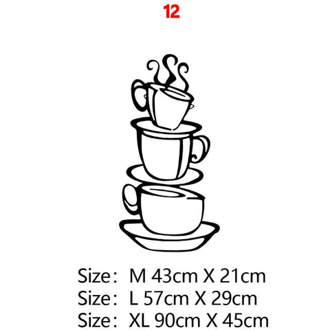 Kitchen Vinyl Wall Sticker For Home Decor Dining Room Decoration Cuisine/Wine/Coffee Wall Decals Stickers Mural Muursticker