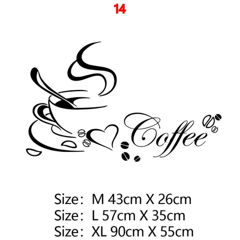 Kitchen Vinyl Wall Sticker For Home Decor Dining Room Decoration Cuisine/Wine/Coffee Wall Decals Stickers Mural Muursticker