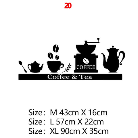 Kitchen Vinyl Wall Sticker For Home Decor Dining Room Decoration Cuisine/Wine/Coffee Wall Decals Stickers Mural Muursticker