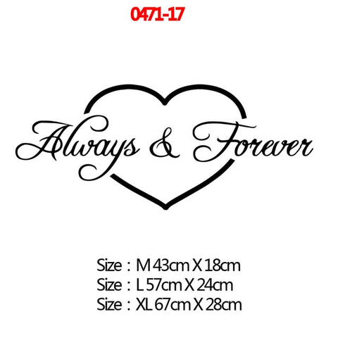 Romantic Love Always Forever Wall Sticker For house Bedroom Decor Living Room Decoration Stickers Wall Decals Decor Mural