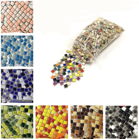 200g Creative Square Ceramic Mosaic Tiles DIY Hobbies Wall Crafts Decorative Heart Shaped Earrings Jewelry Making Accessories