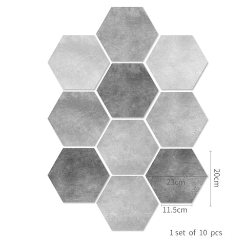 Funlife Floor Stickers Black White Gray Portuguese Tile Anti-Slip Self-Adhesive Waterproof Wall Sticker for Bathroom Kitchen