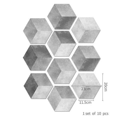 Funlife Floor Stickers Black White Gray Portuguese Tile Anti-Slip Self-Adhesive Waterproof Wall Sticker for Bathroom Kitchen
