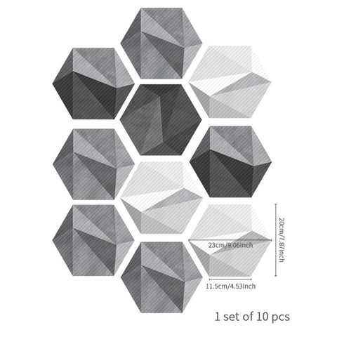 Funlife Floor Stickers Black White Gray Portuguese Tile Anti-Slip Self-Adhesive Waterproof Wall Sticker for Bathroom Kitchen