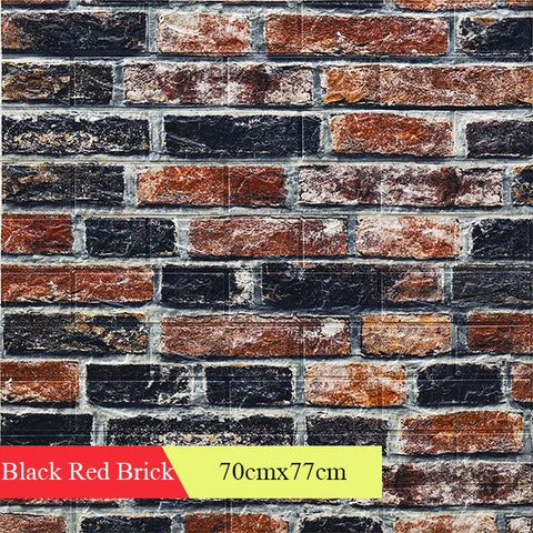 Home Wall Decor Retro 3D Brick Wall Stickers Bar Bar Restaurant Living Room Wall Decor DIY Self-adhesive Waterproof Wallpaper