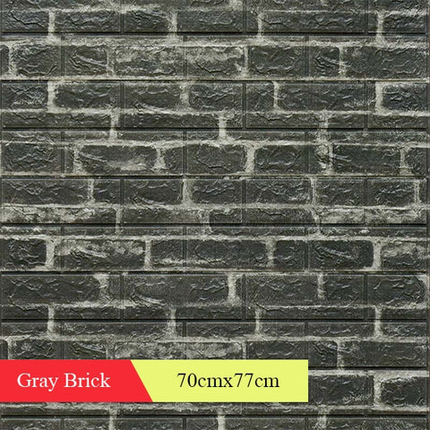 Home Wall Decor Retro 3D Brick Wall Stickers Bar Bar Restaurant Living Room Wall Decor DIY Self-adhesive Waterproof Wallpaper