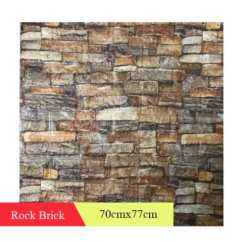 Home Wall Decor Retro 3D Brick Wall Stickers Bar Bar Restaurant Living Room Wall Decor DIY Self-adhesive Waterproof Wallpaper