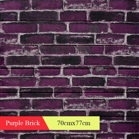 Home Wall Decor Retro 3D Brick Wall Stickers Bar Bar Restaurant Living Room Wall Decor DIY Self-adhesive Waterproof Wallpaper