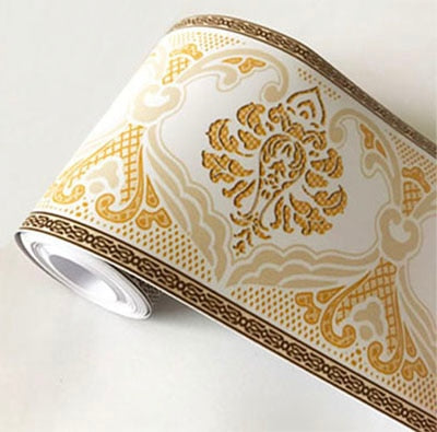 PVC Self-Adhesive Waterproof 3D Wall Sticker Kitchen Bathroom Kicking Line Waistline Wallpaper Borders Removable Stickers Decor