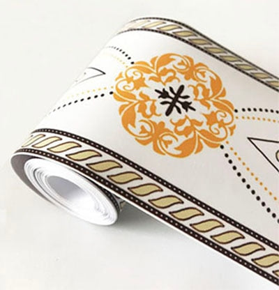 PVC Self-Adhesive Waterproof 3D Wall Sticker Kitchen Bathroom Kicking Line Waistline Wallpaper Borders Removable Stickers Decor