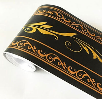 PVC Self-Adhesive Waterproof 3D Wall Sticker Kitchen Bathroom Kicking Line Waistline Wallpaper Borders Removable Stickers Decor