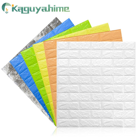 Kaguyahime Self-Adhesive 3D Wall Sticker Imitation Brick Marble Embossed DIY Home Decoration Wallpaper Kidroom Kitchen Bedroom