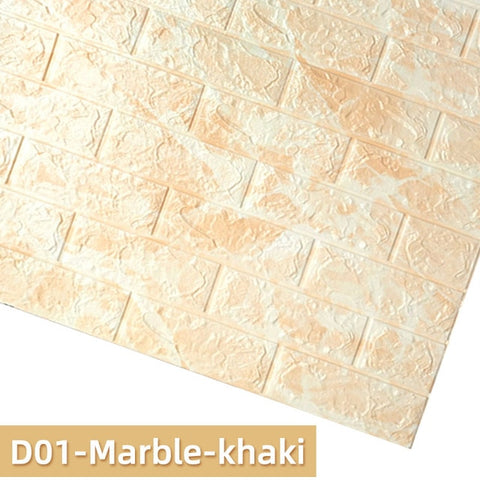 Kaguyahime Self-Adhesive 3D Wall Sticker Imitation Brick Marble Embossed DIY Home Decoration Wallpaper Kidroom Kitchen Bedroom
