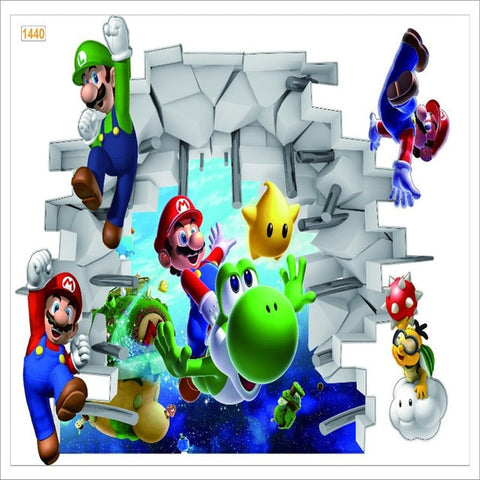 Super Mario Bros Kids Removable Wall Sticker Decals Nursery Home Decor Vinyl Mural for Boy Bedroom Living Room Mural Art
