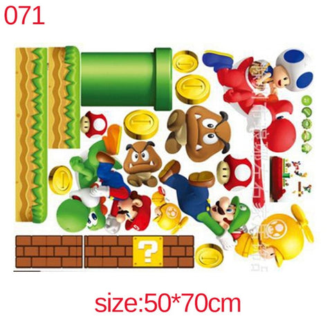 Super Mario Bros Kids Removable Wall Sticker Decals Nursery Home Decor Vinyl Mural for Boy Bedroom Living Room Mural Art