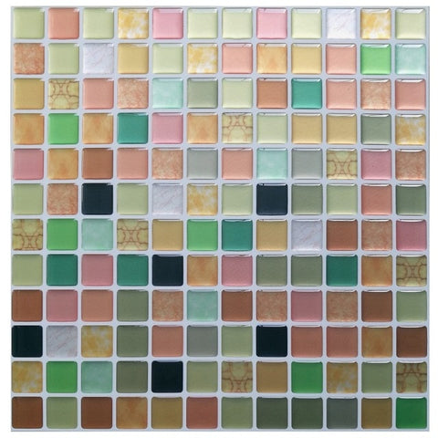Mosaic Wall Tile Peel and Stick  Self adhesive Backsplash DIY Kitchen Bathroom Home Wall Sticker Vinyl 3D