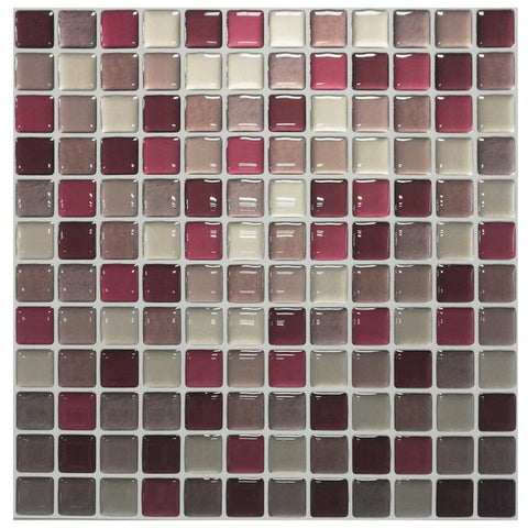 Mosaic Wall Tile Peel and Stick  Self adhesive Backsplash DIY Kitchen Bathroom Home Wall Sticker Vinyl 3D