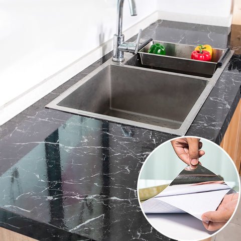 Modern Kitchen Stickers Waterproof Oilproof Classic Marble Pattern Wall Stickers Protect Desktop One Piece Self-adhesive New