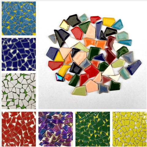 100g Irregular Mosaic Making Creative Ceramic Mosaic Tiles DIY Hobby Wall Crafts Handmade Decorative Materials Mosaic Pieces