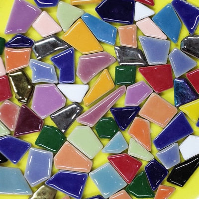 100g Irregular Mosaic Making Creative Ceramic Mosaic Tiles DIY Hobby Wall Crafts Handmade Decorative Materials Mosaic Pieces