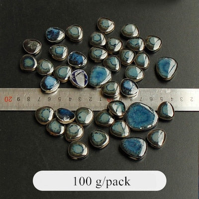 100g Ceramic Mosaic Tiles for Craft Irregular Drop Shape Mosaic  Pieces Blue and White Porcelain Tile DIY Hobby Wall Home Decor