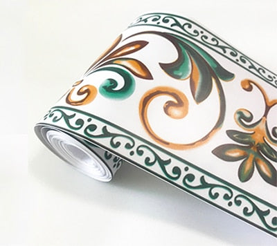 PVC Self-Adhesive Waterproof 3D Wall Sticker Kitchen Bathroom Kicking Line Waistline Wallpaper Borders Removable Stickers Decor