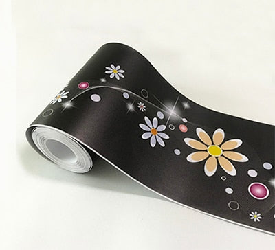 PVC Self-Adhesive Waterproof 3D Wall Sticker Kitchen Bathroom Kicking Line Waistline Wallpaper Borders Removable Stickers Decor