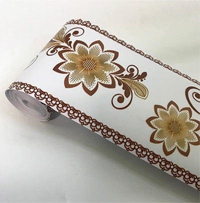 PVC Self-Adhesive Waterproof 3D Wall Sticker Kitchen Bathroom Kicking Line Waistline Wallpaper Borders Removable Stickers Decor