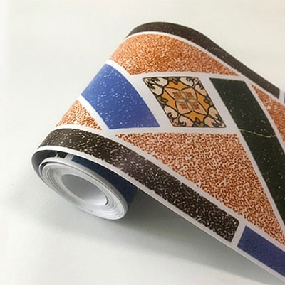 PVC Self-Adhesive Waterproof 3D Wall Sticker Kitchen Bathroom Kicking Line Waistline Wallpaper Borders Removable Stickers Decor