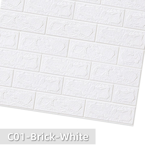 Kaguyahime Self-Adhesive 3D Wall Sticker Imitation Brick Marble Embossed DIY Home Decoration Wallpaper Kidroom Kitchen Bedroom