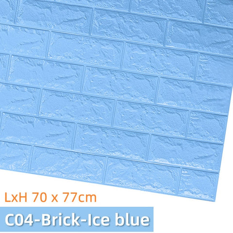 Kaguyahime Self-Adhesive 3D Wall Sticker Imitation Brick Marble Embossed DIY Home Decoration Wallpaper Kidroom Kitchen Bedroom