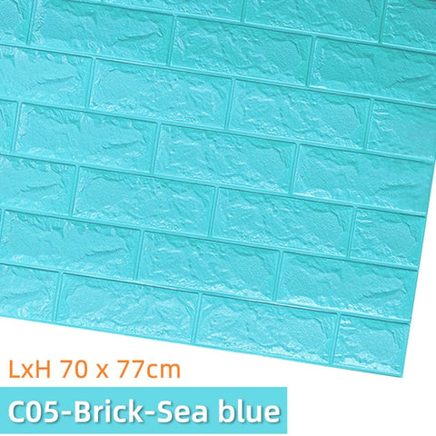 Kaguyahime Self-Adhesive 3D Wall Sticker Imitation Brick Marble Embossed DIY Home Decoration Wallpaper Kidroom Kitchen Bedroom