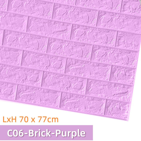 Kaguyahime Self-Adhesive 3D Wall Sticker Imitation Brick Marble Embossed DIY Home Decoration Wallpaper Kidroom Kitchen Bedroom