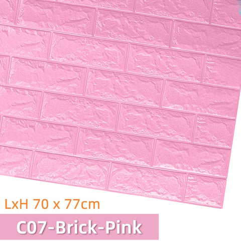 Kaguyahime Self-Adhesive 3D Wall Sticker Imitation Brick Marble Embossed DIY Home Decoration Wallpaper Kidroom Kitchen Bedroom