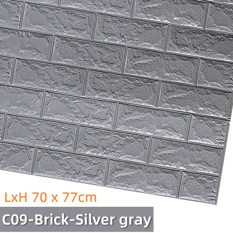 Kaguyahime Self-Adhesive 3D Wall Sticker Imitation Brick Marble Embossed DIY Home Decoration Wallpaper Kidroom Kitchen Bedroom