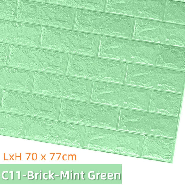Kaguyahime Self-Adhesive 3D Wall Sticker Imitation Brick Marble Embossed DIY Home Decoration Wallpaper Kidroom Kitchen Bedroom