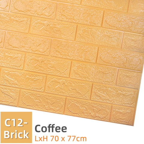 Kaguyahime Self-Adhesive 3D Wall Sticker Imitation Brick Marble Embossed DIY Home Decoration Wallpaper Kidroom Kitchen Bedroom