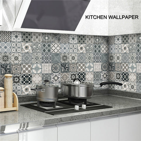 Waterproof Kitchen Wall Stickers High Temperature Anti-Oil Paste  Self-Adhesive Foil Waterproof Bathroom Wallpaper Home Decor