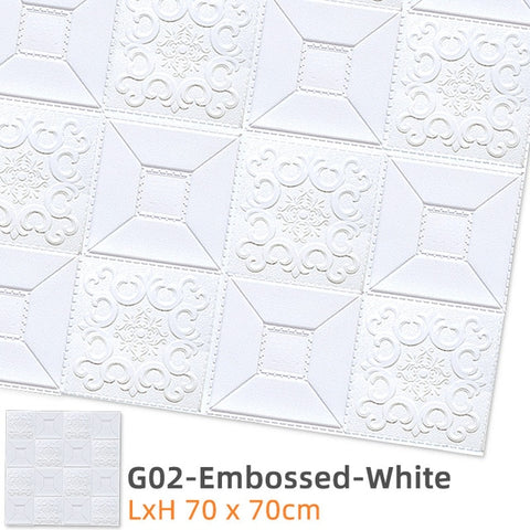 Kaguyahime Self-Adhesive 3D Wall Sticker Imitation Brick Marble Embossed DIY Home Decoration Wallpaper Kidroom Kitchen Bedroom