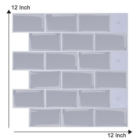 Vividtiles Big Size 12*12 inch Self adhesive Waterproof Heatproof Vinyl Wallpaper 3D Peel and Stick Mosaic Tiles - 1 Sheet
