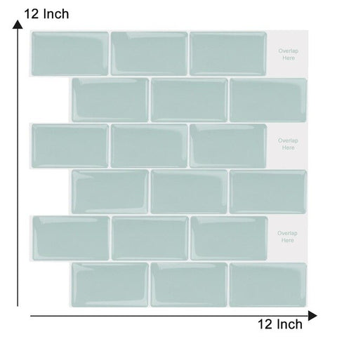 Vividtiles Big Size 12*12 inch Self adhesive Waterproof Heatproof Vinyl Wallpaper 3D Peel and Stick Mosaic Tiles - 1 Sheet