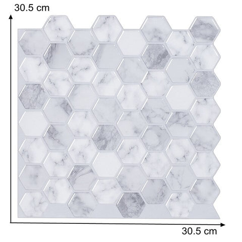 Vividtiles Big Size 12*12 inch Self adhesive Waterproof Heatproof Vinyl Wallpaper 3D Peel and Stick Mosaic Tiles - 1 Sheet